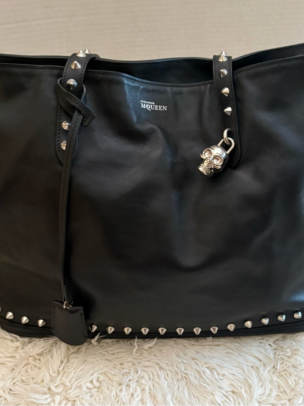 Authentic Alexander McQueen Studded Leather Tote - Picture 2 of 15